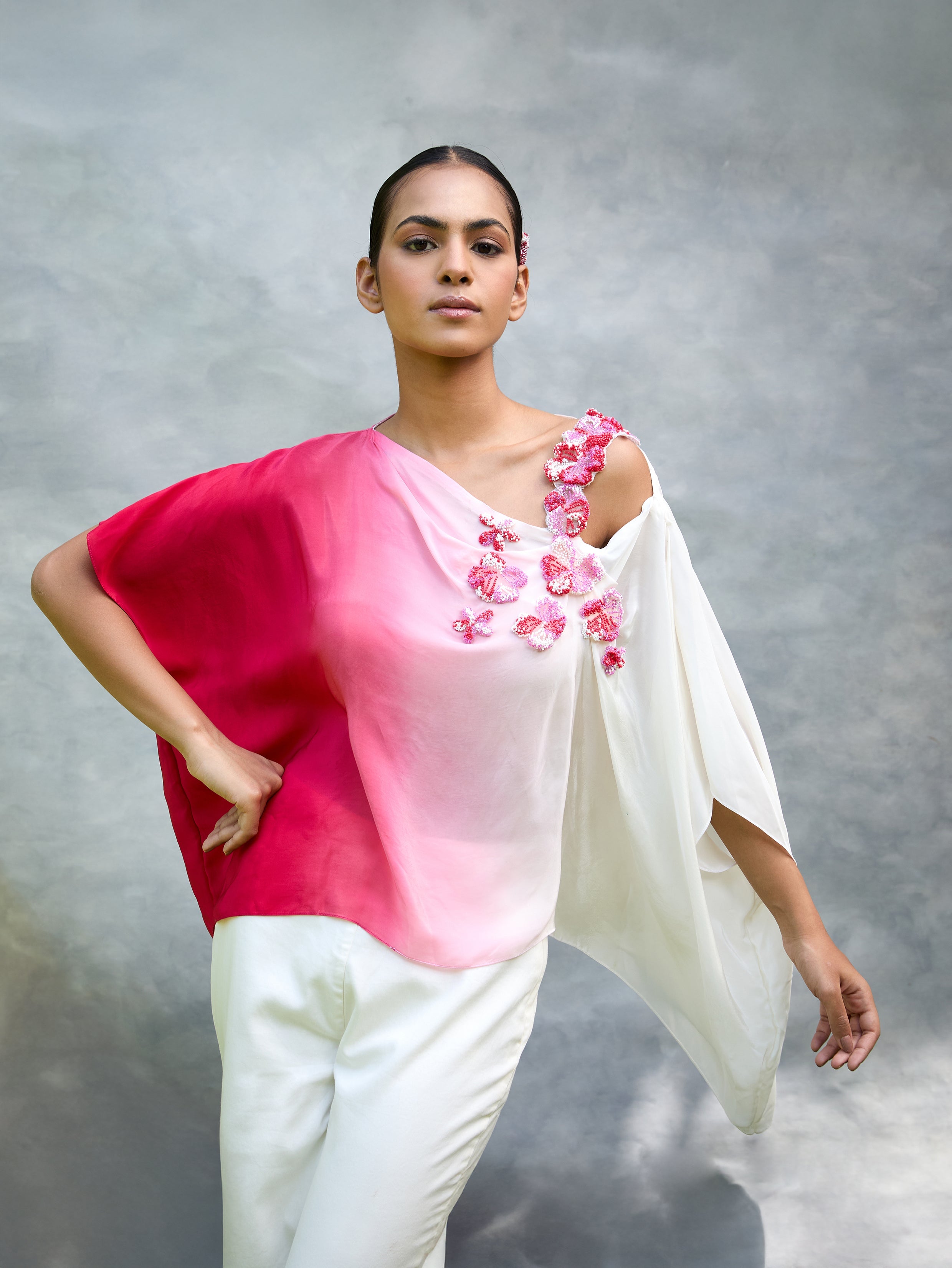 The Floral Burst Kaftan Top