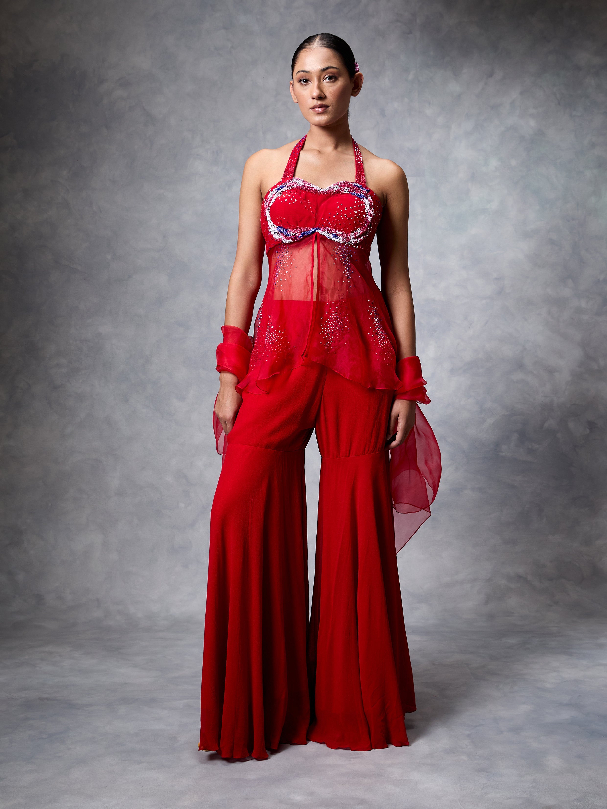 The Splash Top and Gharara Pant Set