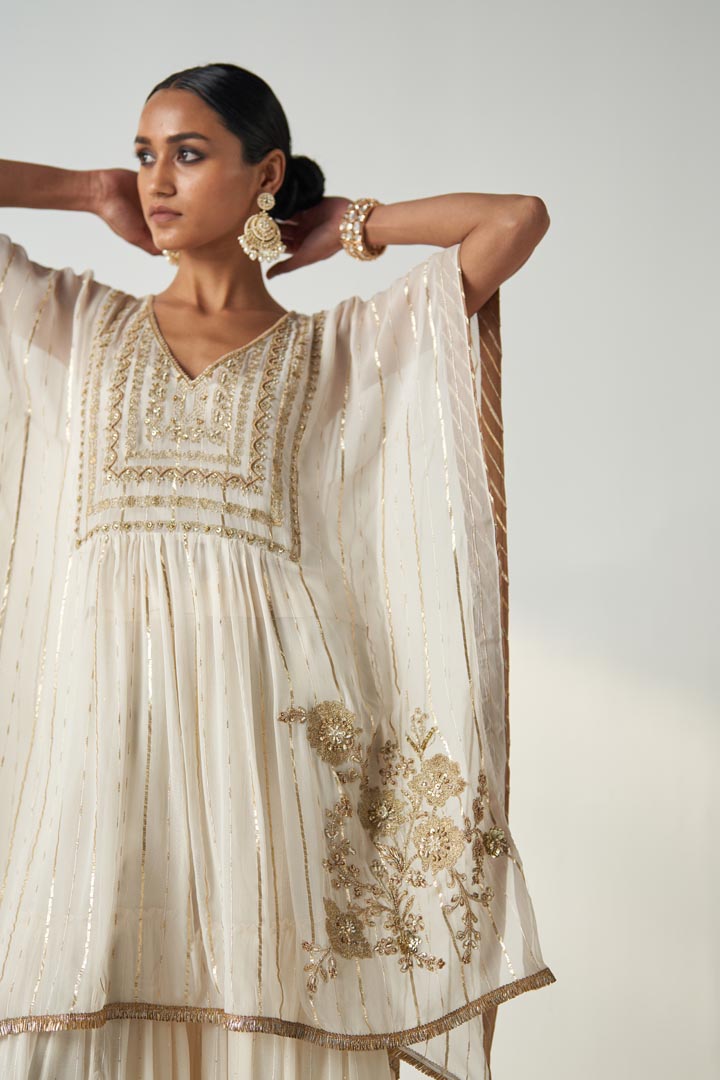 SUHANA IVORY KAFTAN GHARARA SET