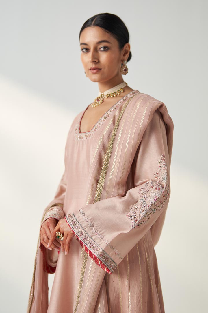 PALAK BLUSH PINK ANARKALI PANT SET