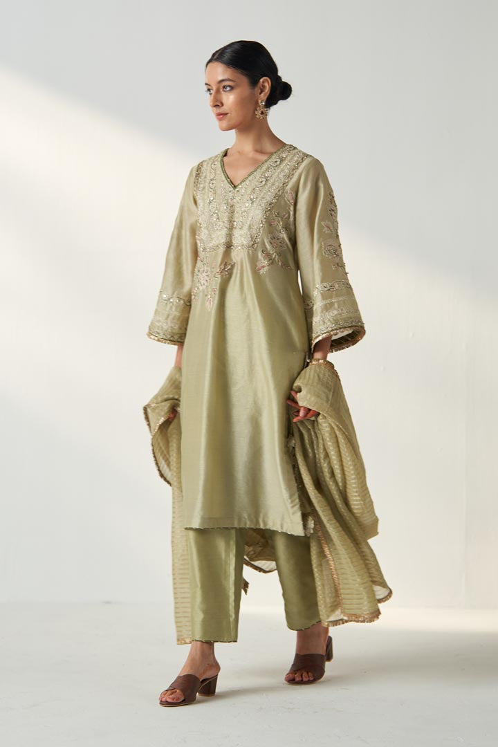 ROOP GREEN KURTA PANT SET