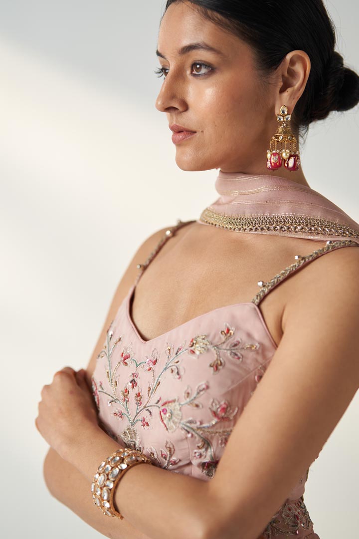 OSHA BLUSH PINK SHARARA SET