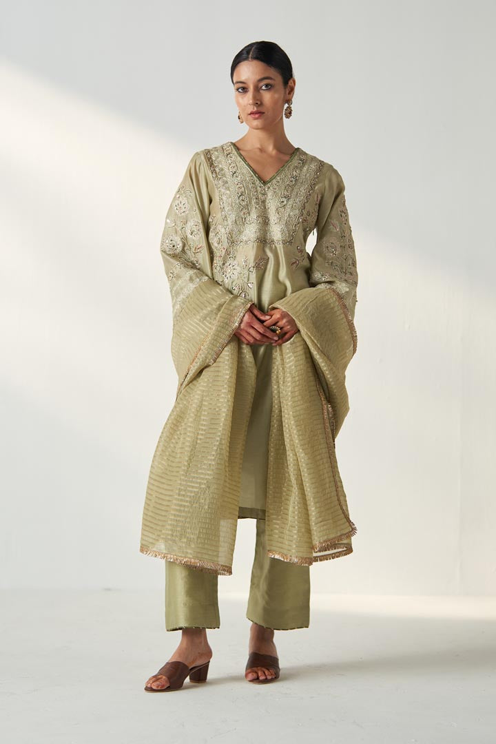 ROOP GREEN KURTA PANT SET