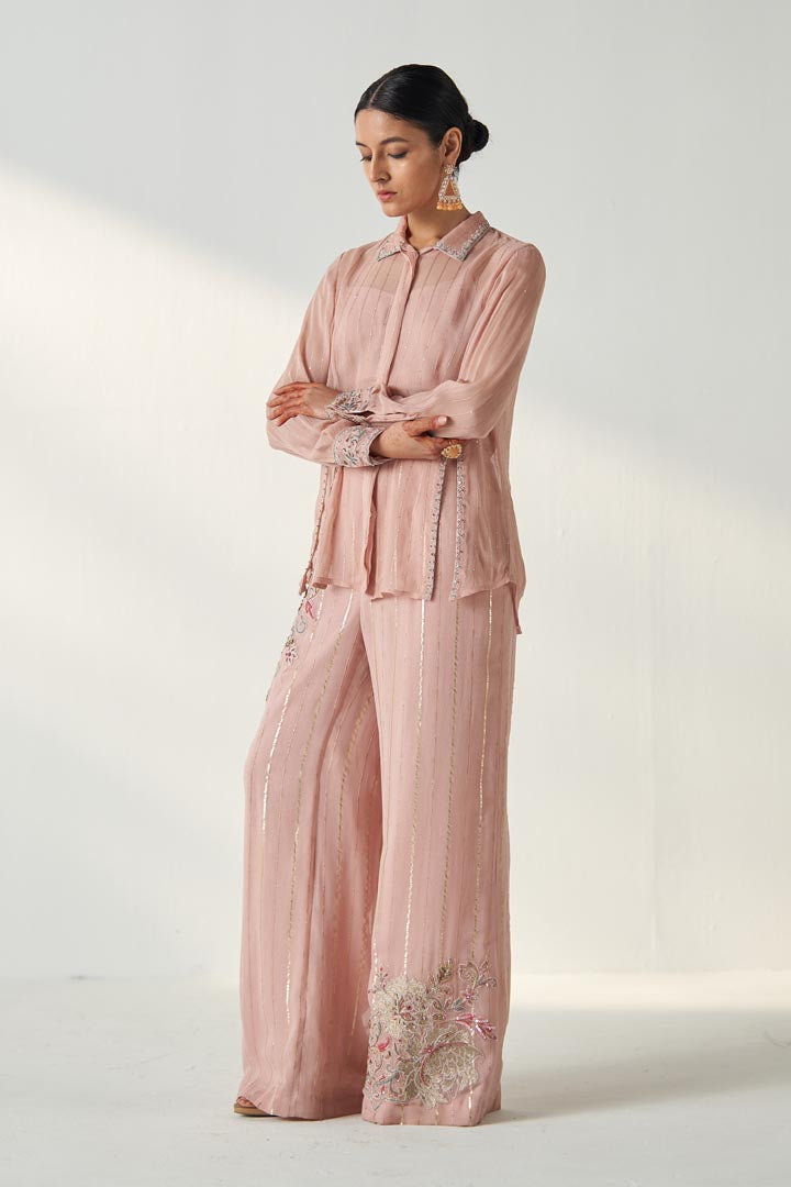 VANI BLUSH PINK SHIRT PANT SET