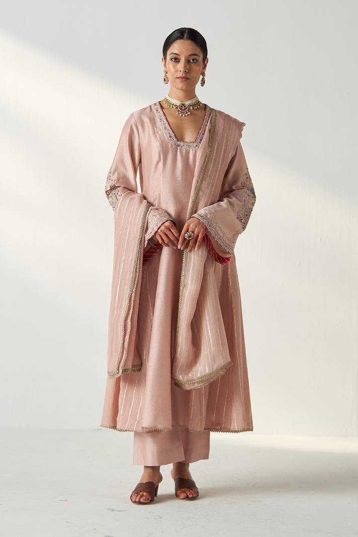 PALAK BLUSH PINK ANARKALI PANT SET