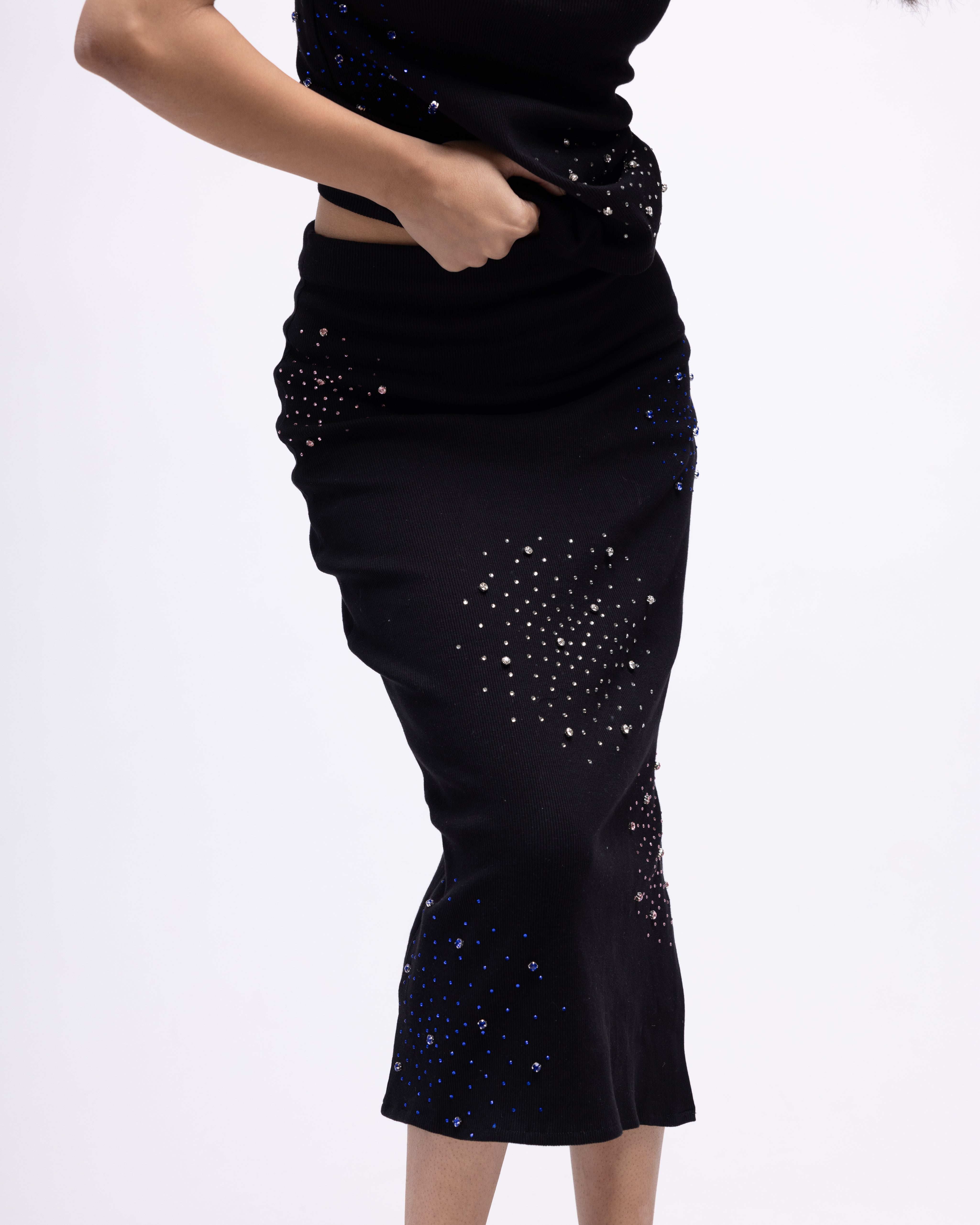 Ribbed embellished tank