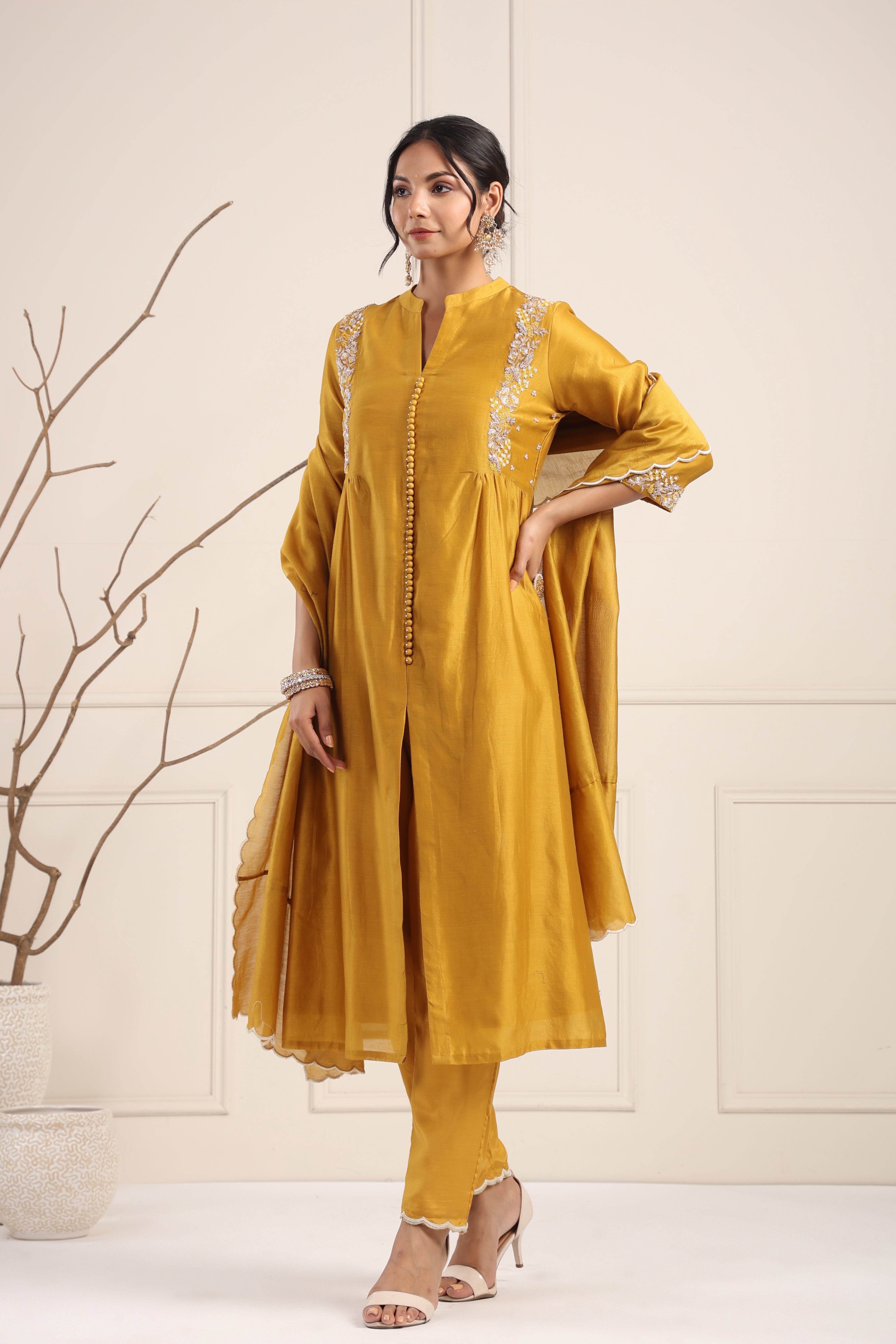 Bright Mustard Suit Set