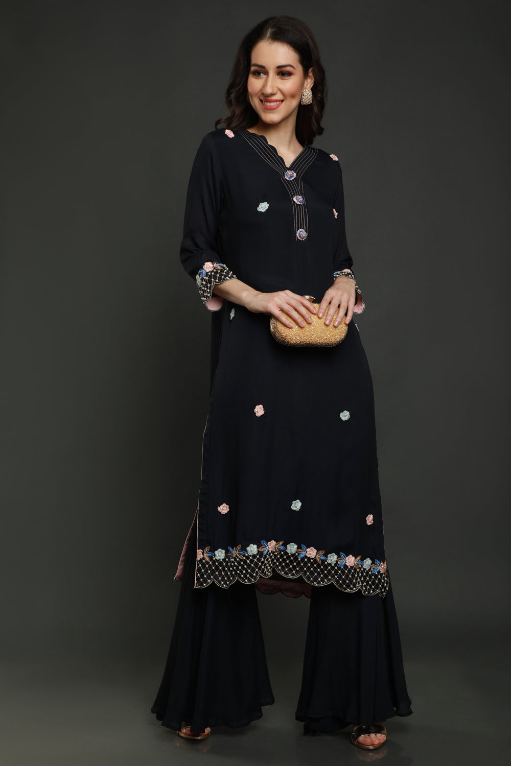 Nazma Kurta With Garara Pants - Auraya Fashion -  - #tag1# - #tag2# - #tag3# - #tag3#