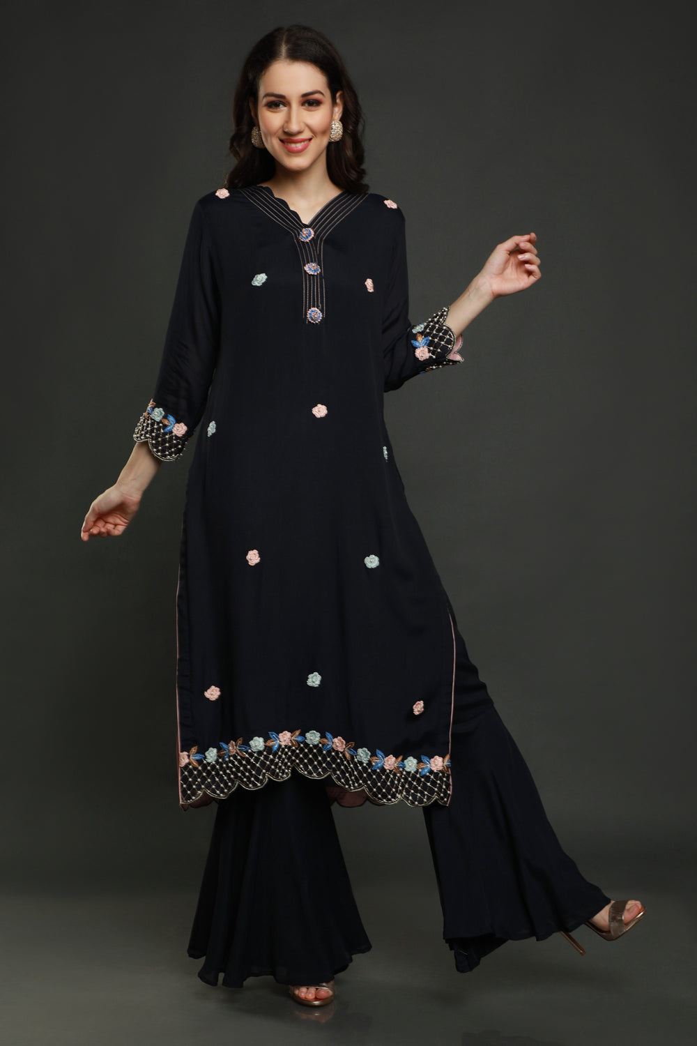 Nazma Kurta With Garara Pants - Auraya Fashion - Sejal Kamdar - #tag1# - #tag2# - #tag3# - #tag3#