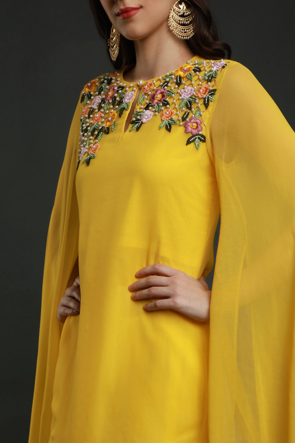 Amarillo Short Kurta With Dhoti - Auraya Fashion -  - #tag1# - #tag2# - #tag3# - #tag3#