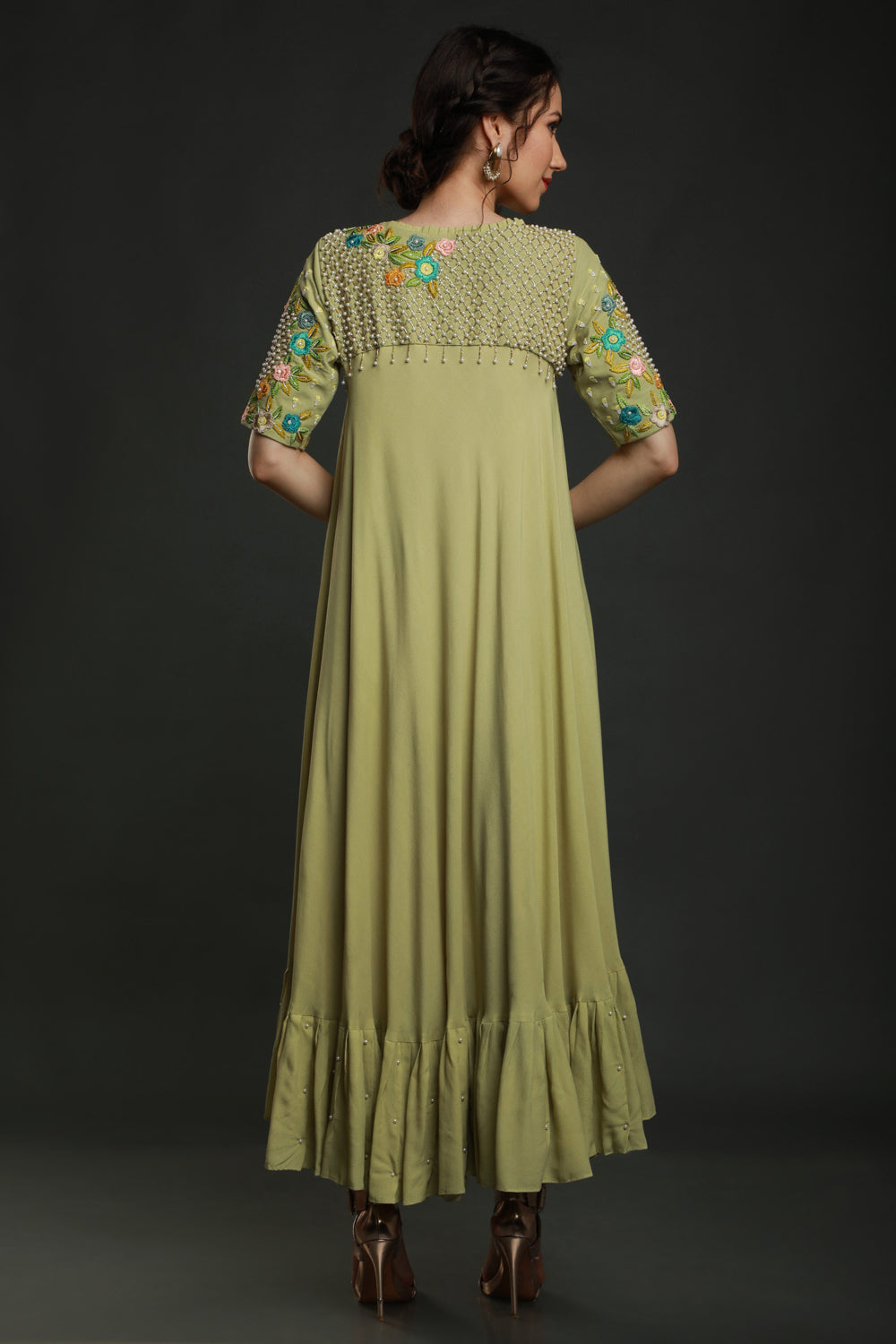 Lime Green Umbrella Dress - Auraya Fashion -  - #tag1# - #tag2# - #tag3# - #tag3#