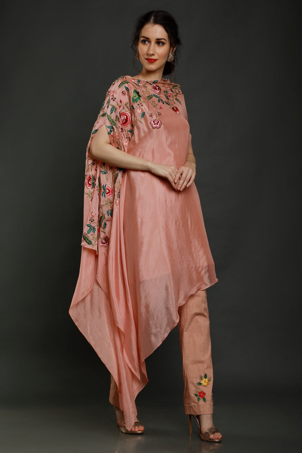 Ariana One Side Drape Kaftan With Pants - Auraya Fashion -  - #tag1# - #tag2# - #tag3# - #tag3#