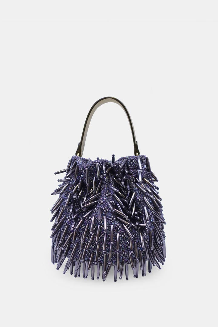 Porcupine Hand Embellished Purple Potli Bag