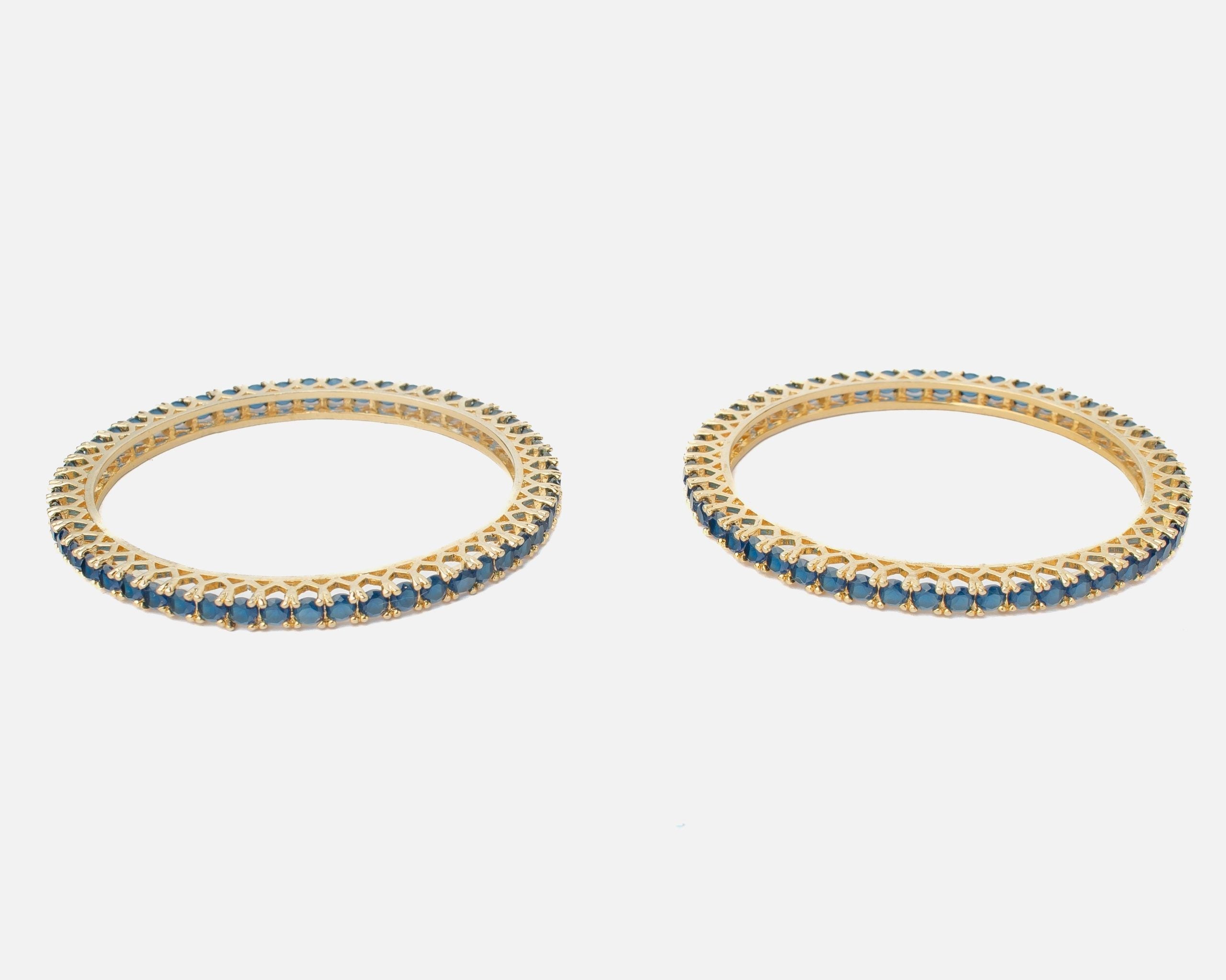 vivinia BY VIDHI MEHRA Zia 2.0 Blue Blue Womens Zircon a Pair of Bangles