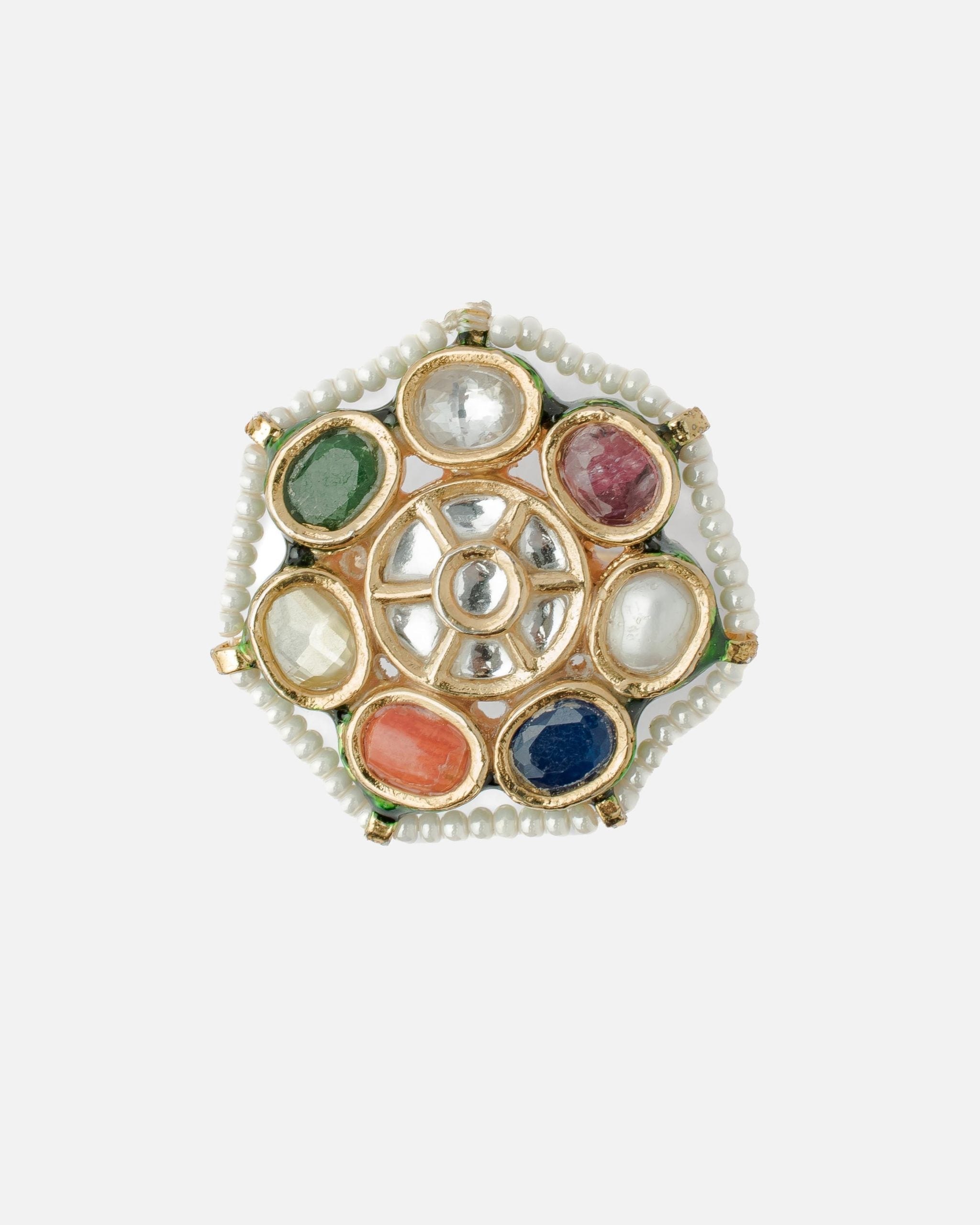 vivinia BY VIDHI MEHRA Saadgi Multi Multi Womens Kundan, Polki Ring