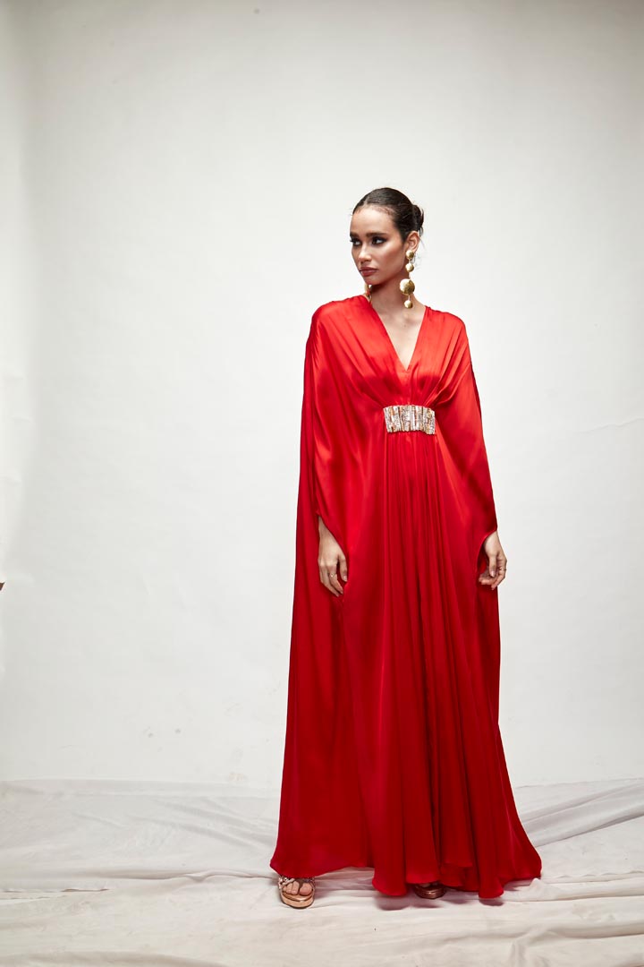 Red Silk Kaftaan