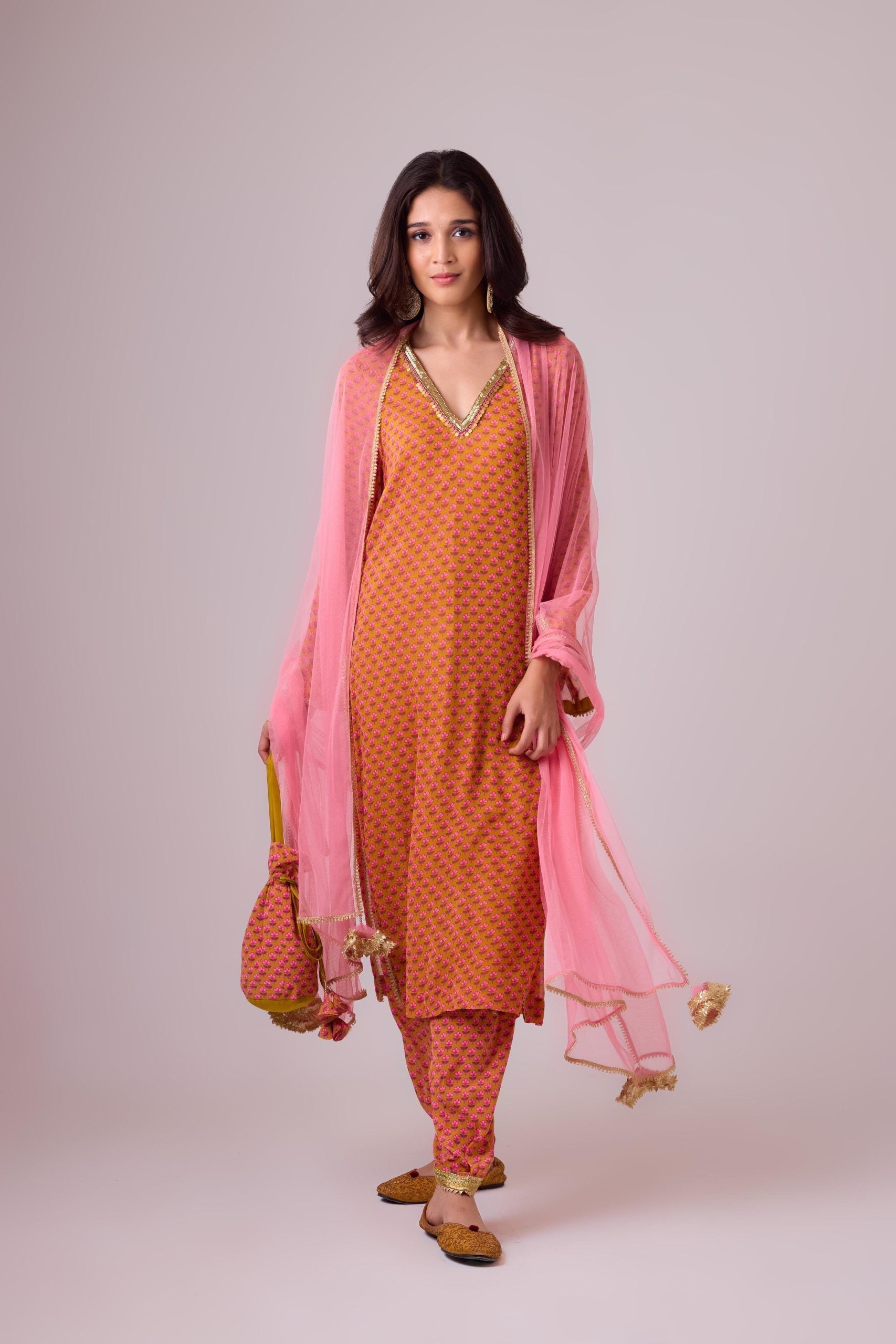 GEORGETTE KURTI  AND CREPE SALWAR