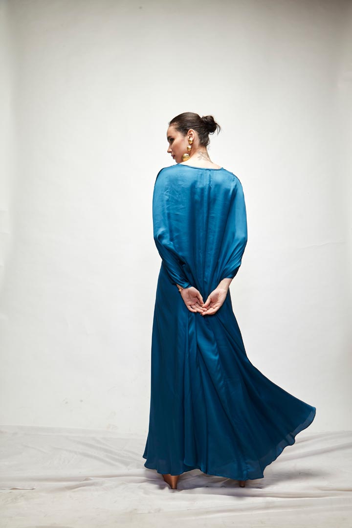 Persian Blue Silk Kaftaan