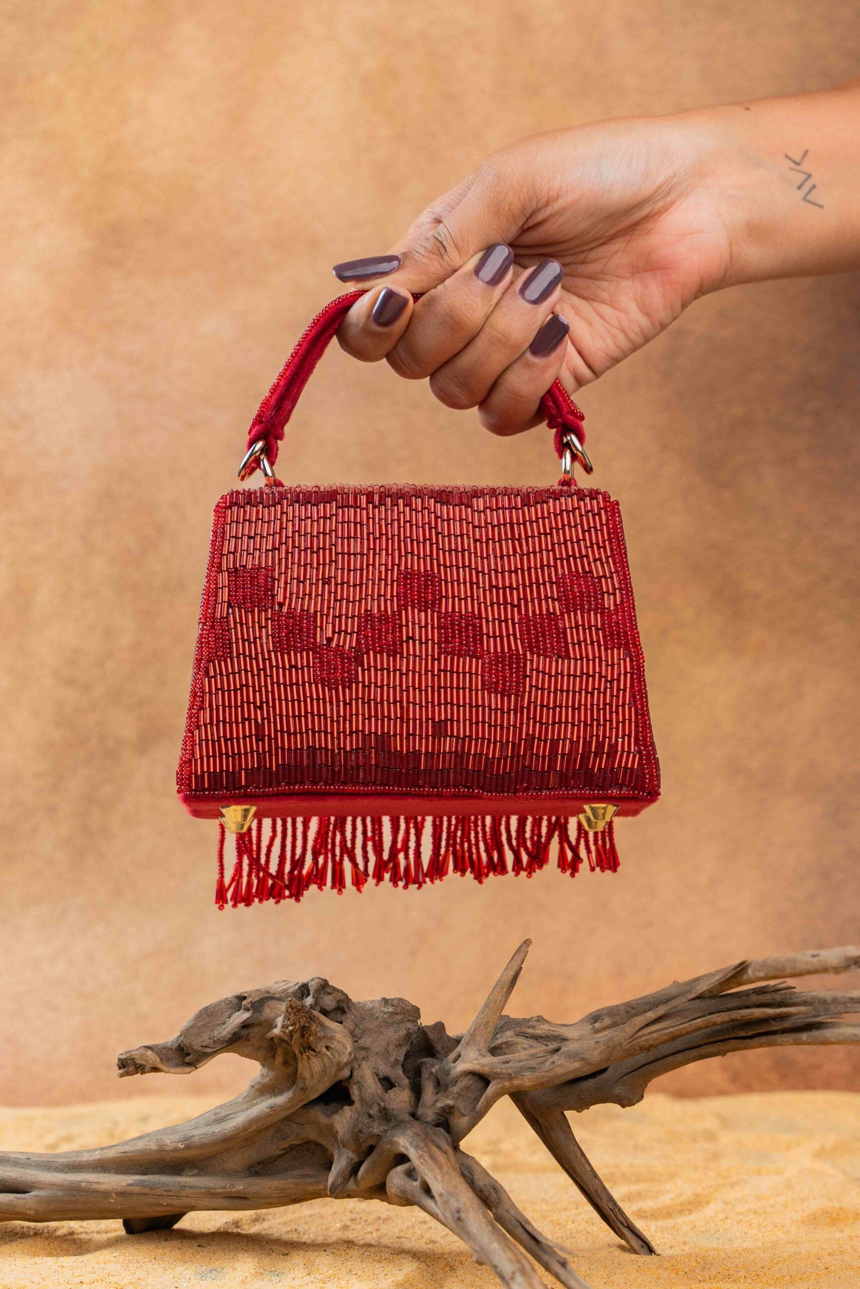 Salli En vie Mini Kasse Tassel Red