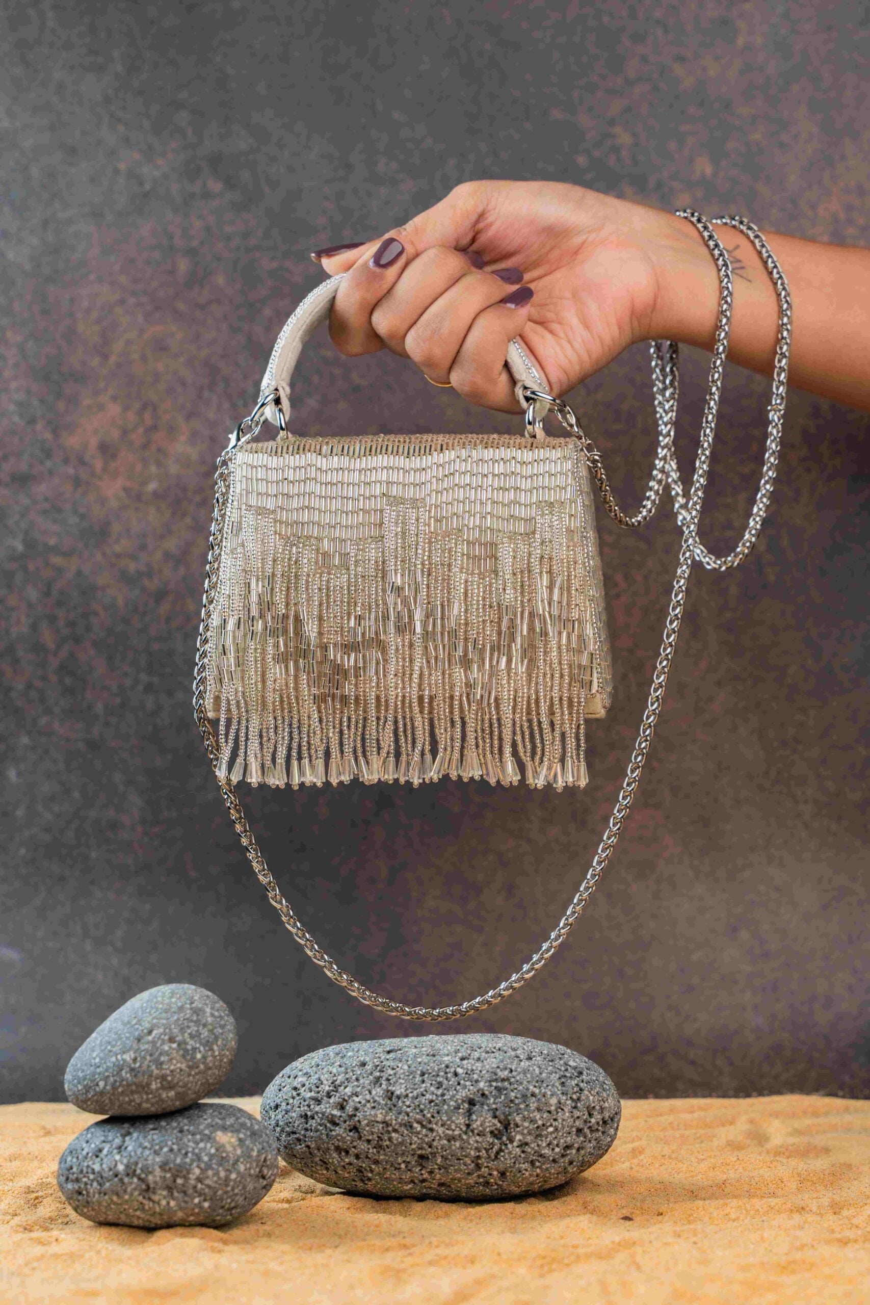 Salli En vie Mini Kasse Tassel Silver