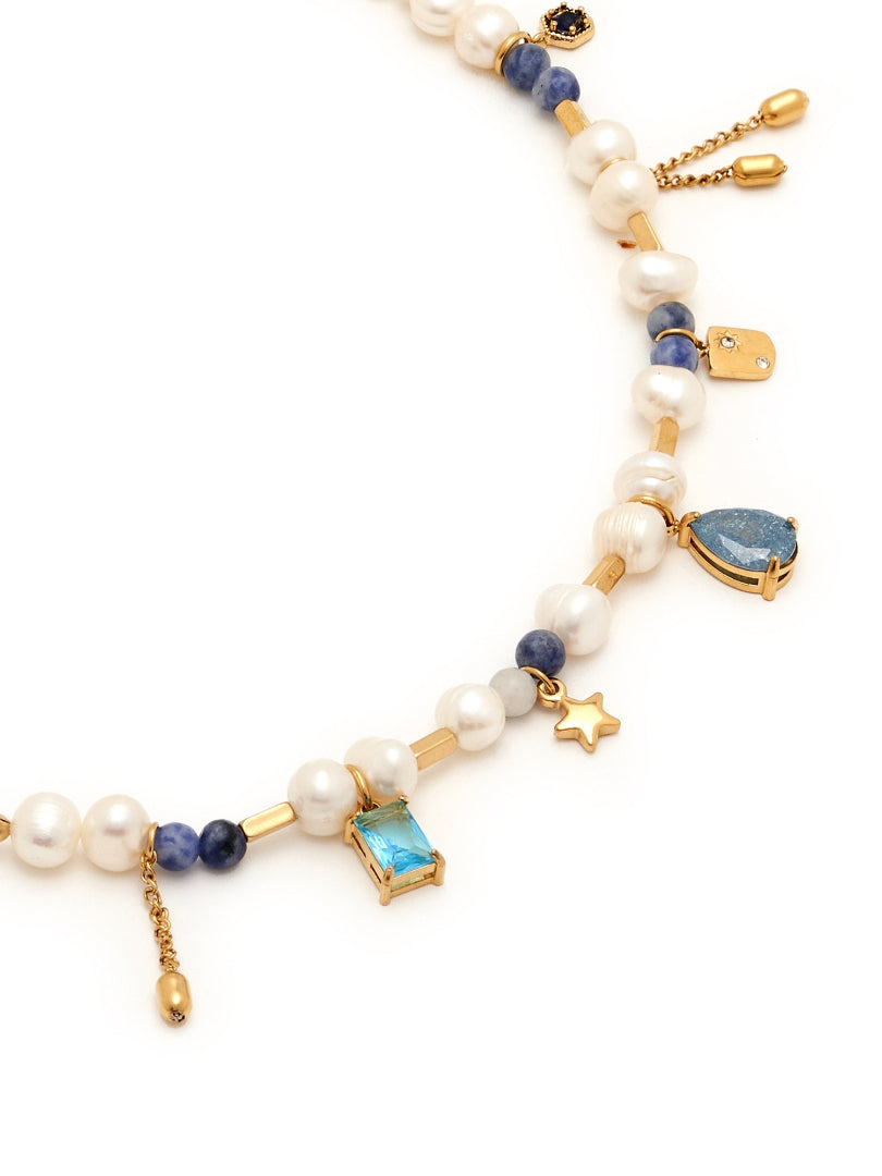 Nefertiti gemstone studed necklace