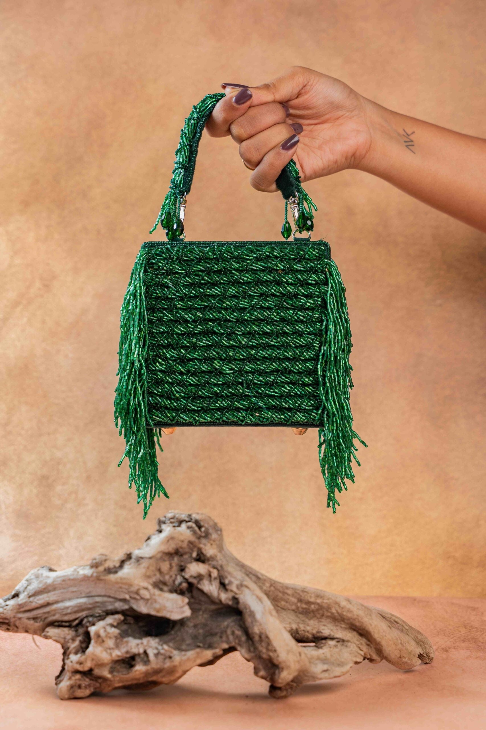 Weave Fringe Kasse Emerald