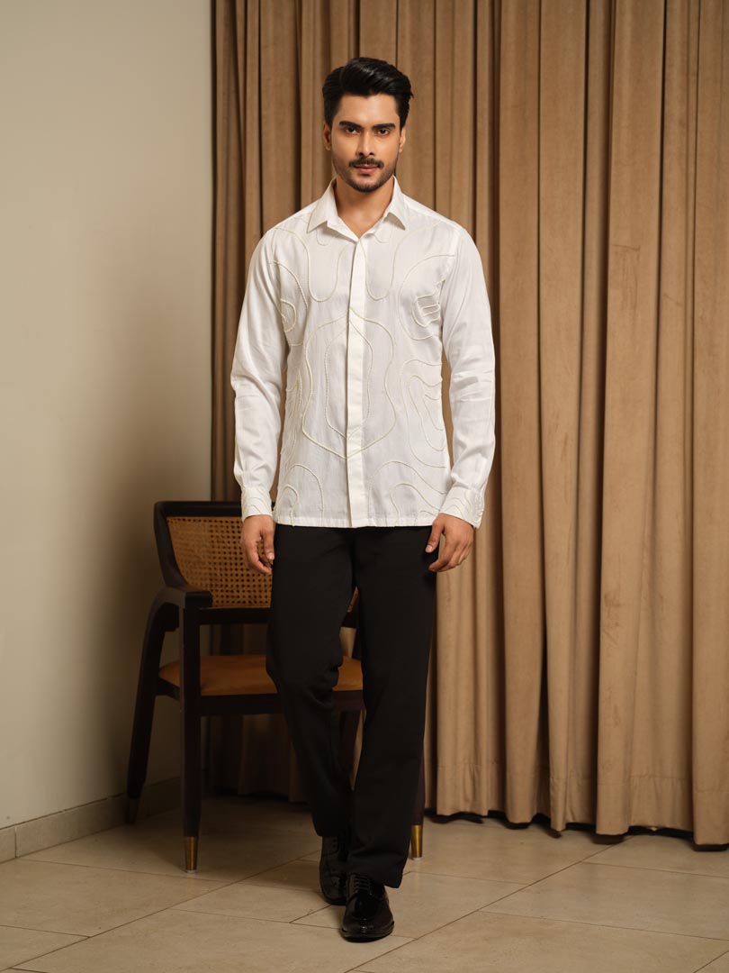 Ivory Contour Party Shirt