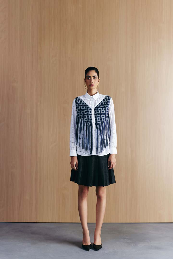 SCHIFFLI WEAVE WORK SHIRT