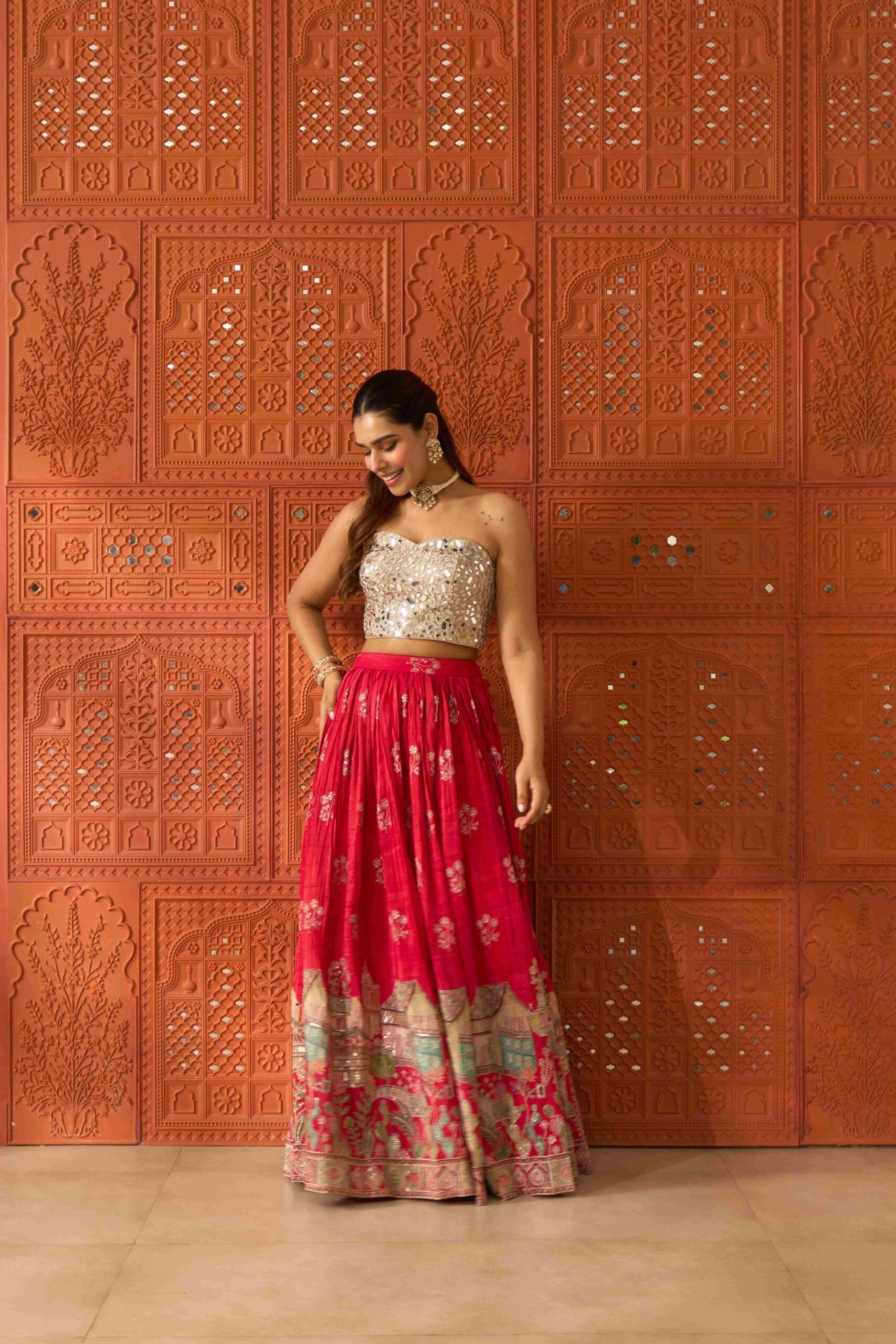 Sheesh Mahal Pink Skirt Set