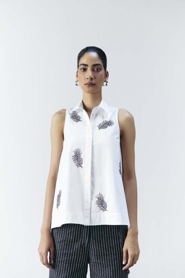 FEATHER EMBELLISHED SHIRT