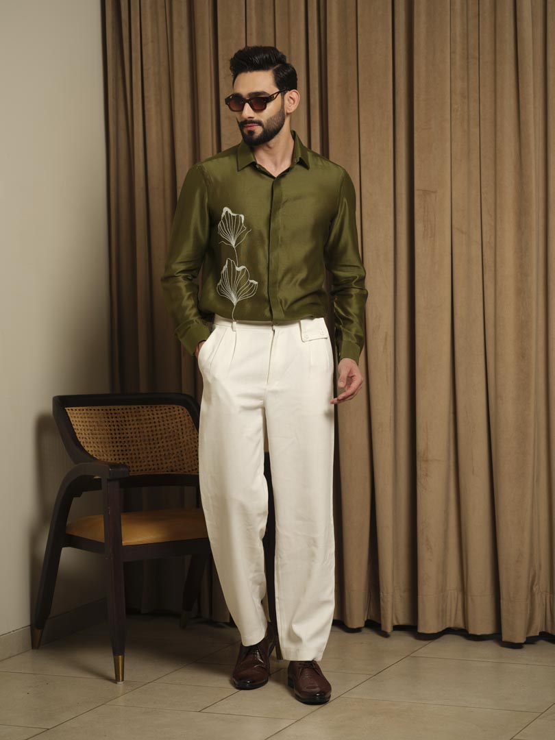 Olive Ginkgo Party Shirt