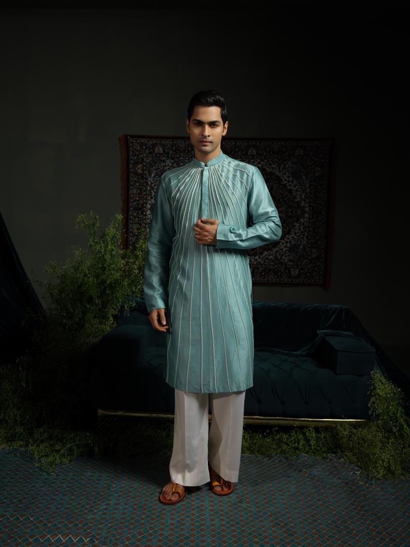 Aqua Sunrays Kurta Set
