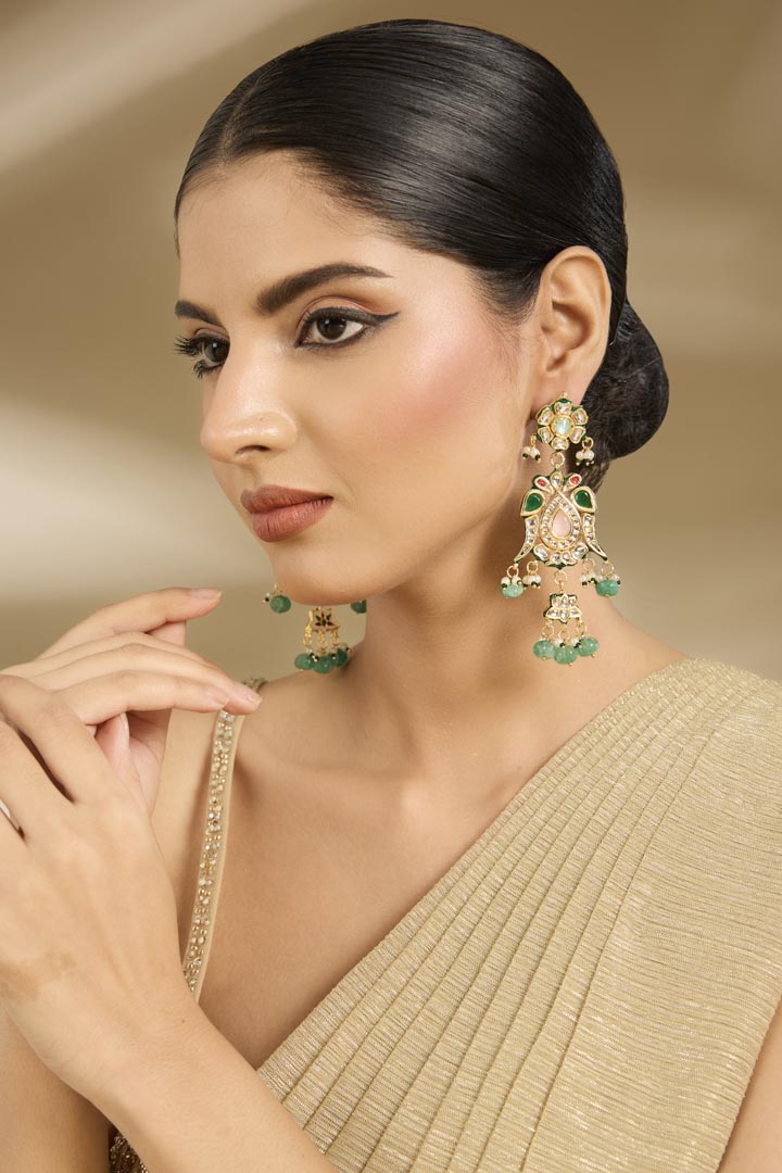 Emerald Drop Statement Earrings