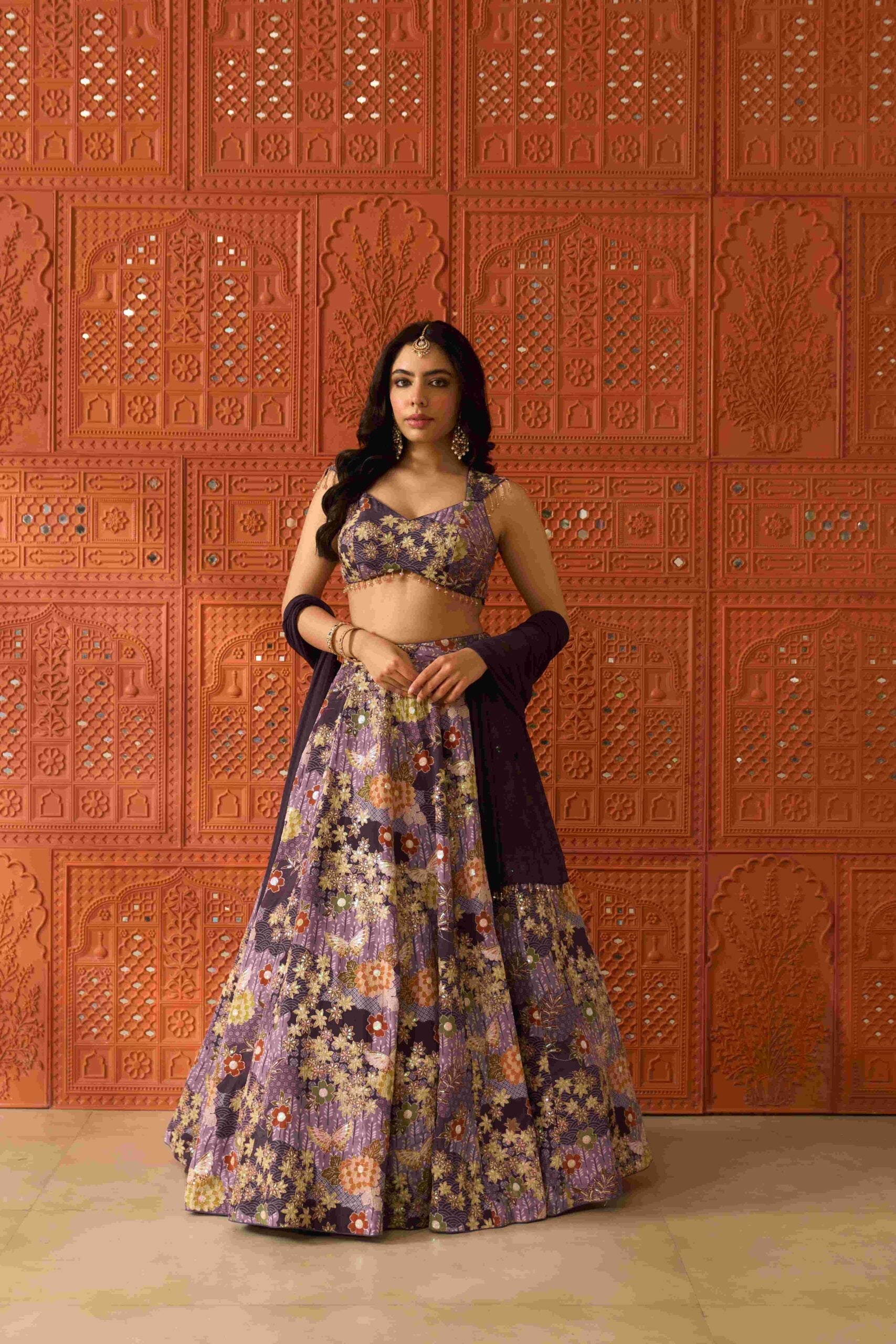 Zareen Purple Lehenga Set