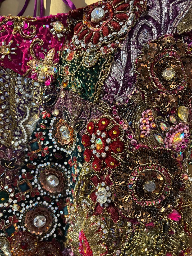 Maroon Handcrafted A-Line Skirt Set for Sangeet & Weddings