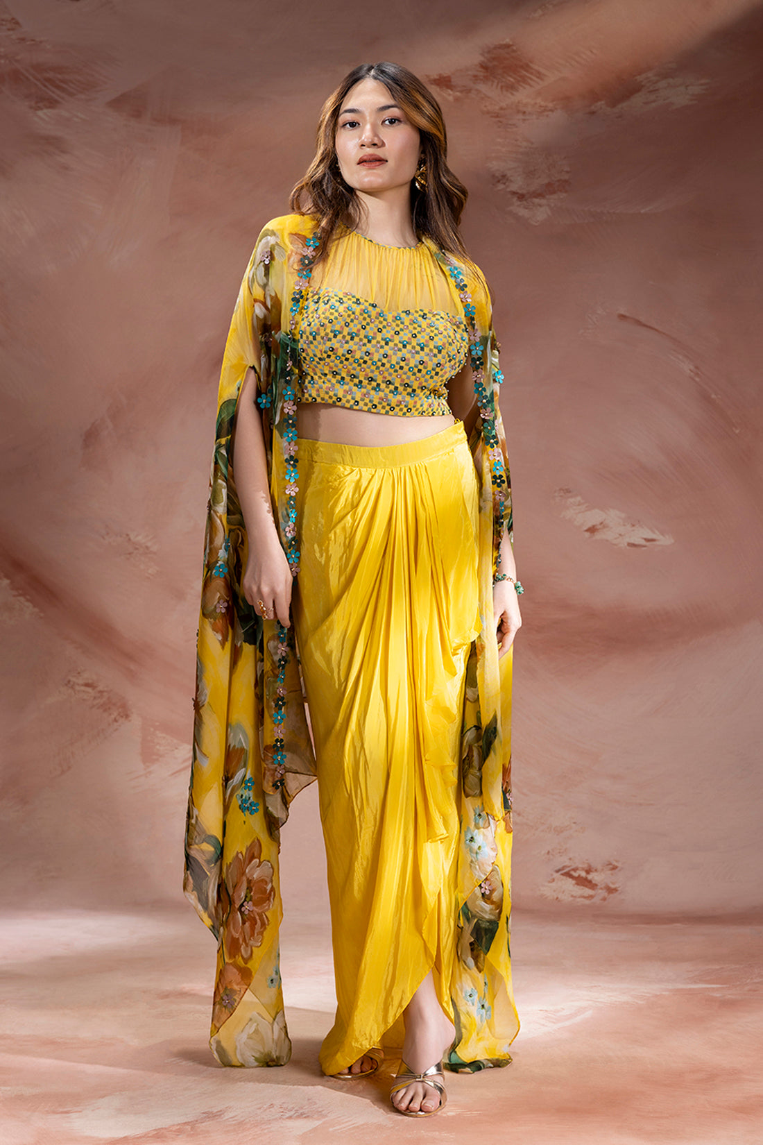Yellow Zeya skirt set
