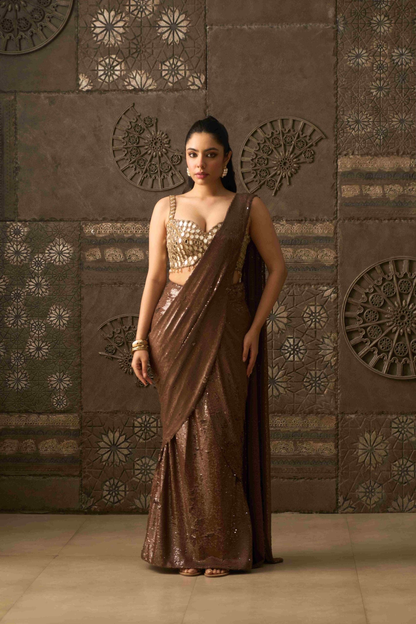 Ziya Bronze Saree