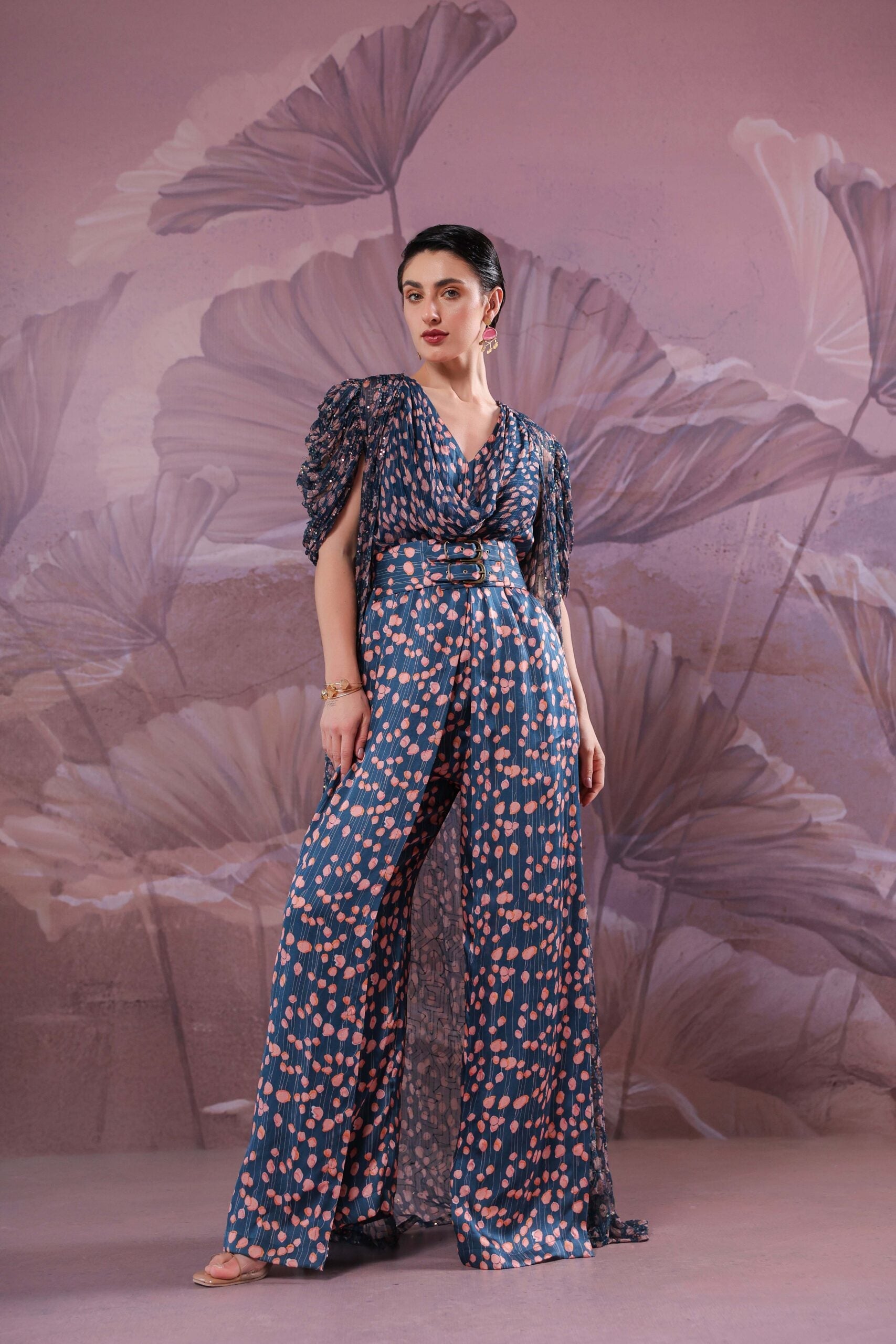 The Telegraph                           prussian blue cowl jumpsuit