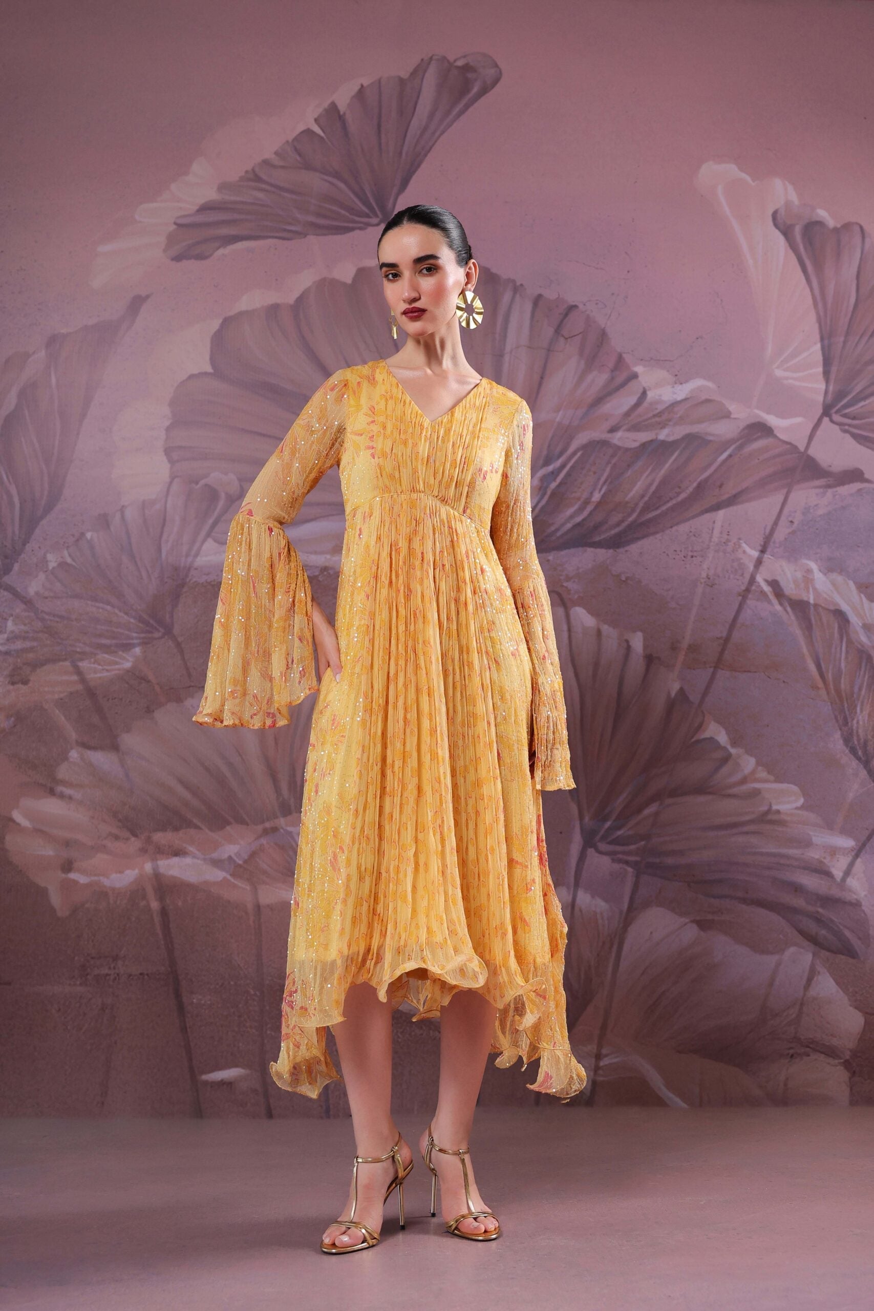 The sandesh dress                       in butter yellow