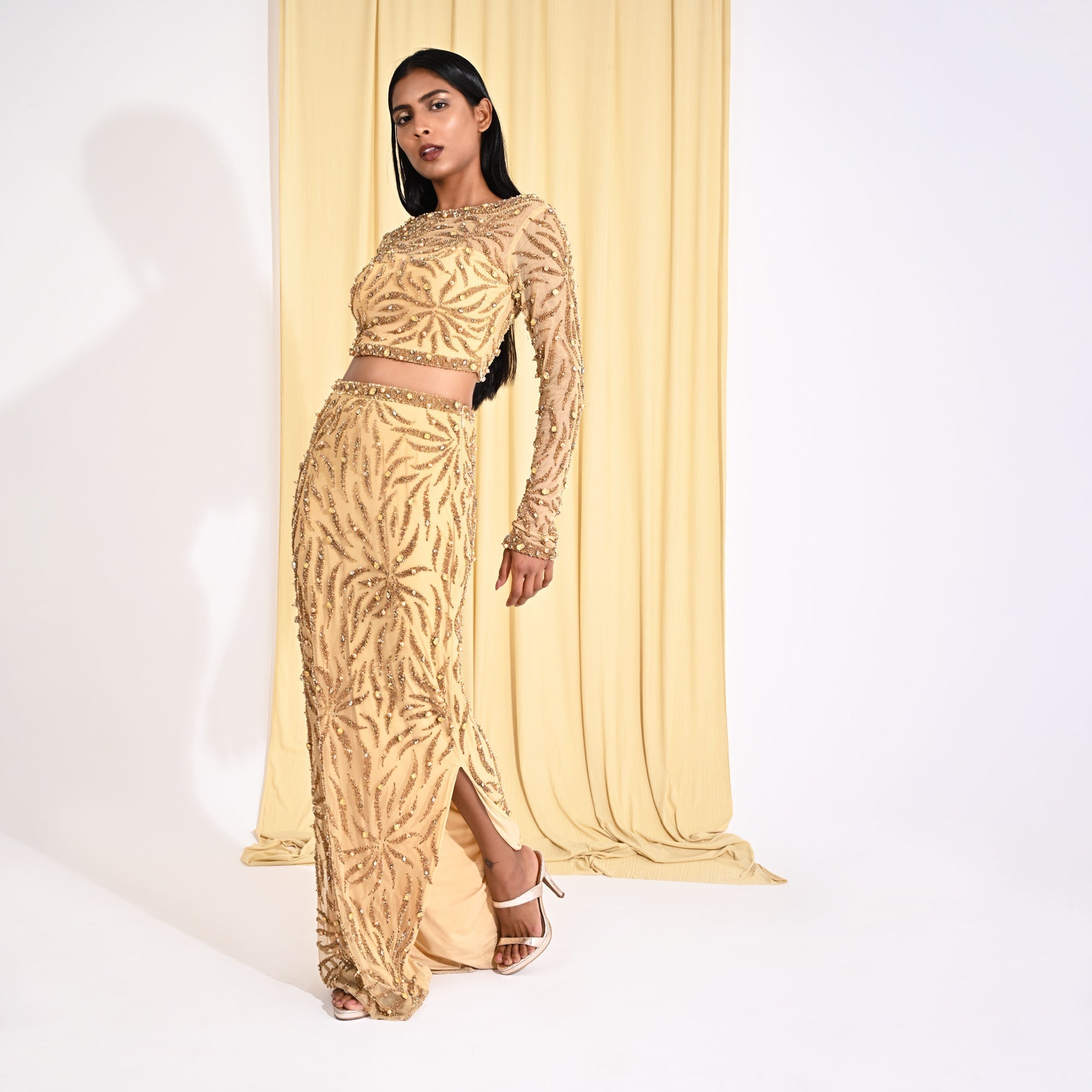 Image of Gold 3D Embellished Co-ord Set