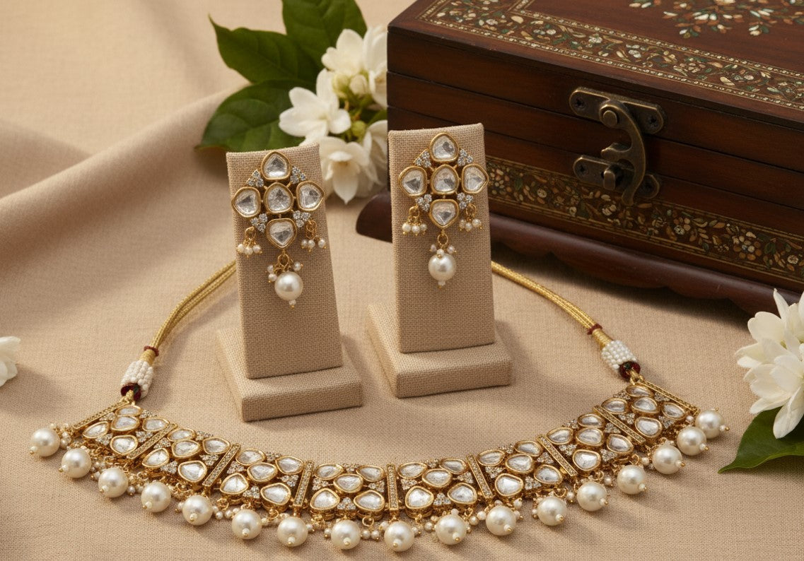 Jasmine Petal Kundan Set