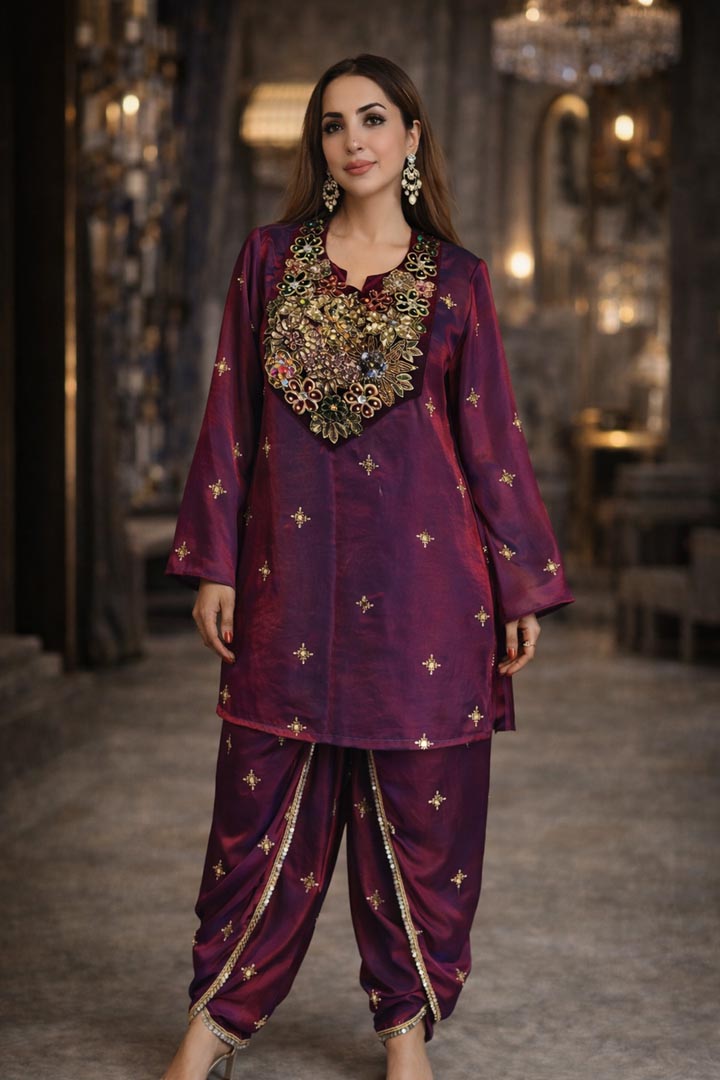 Fiza Embellished Silk Patiala Suit for Festive Weddings