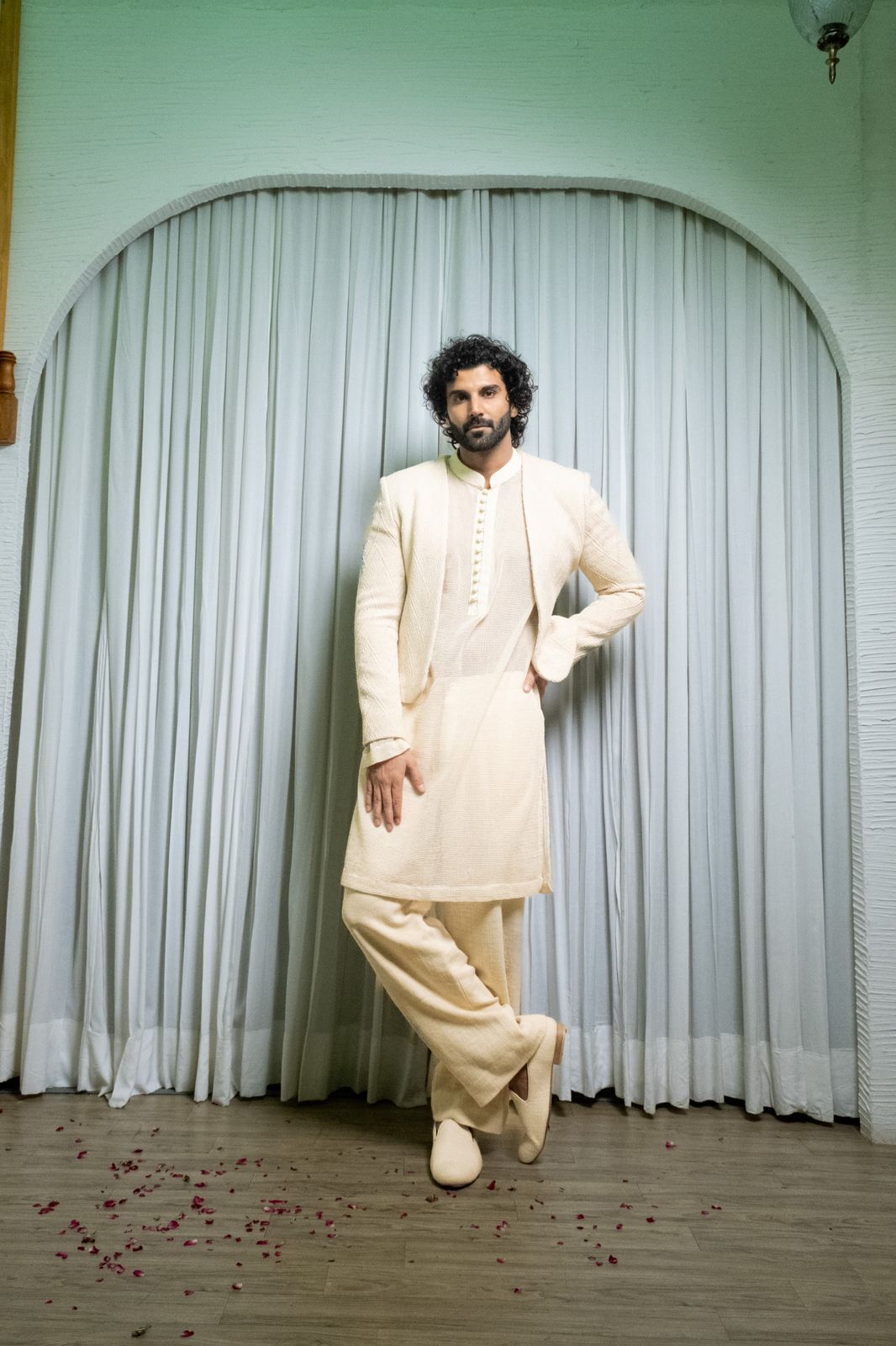crochet kurta set with full jacket