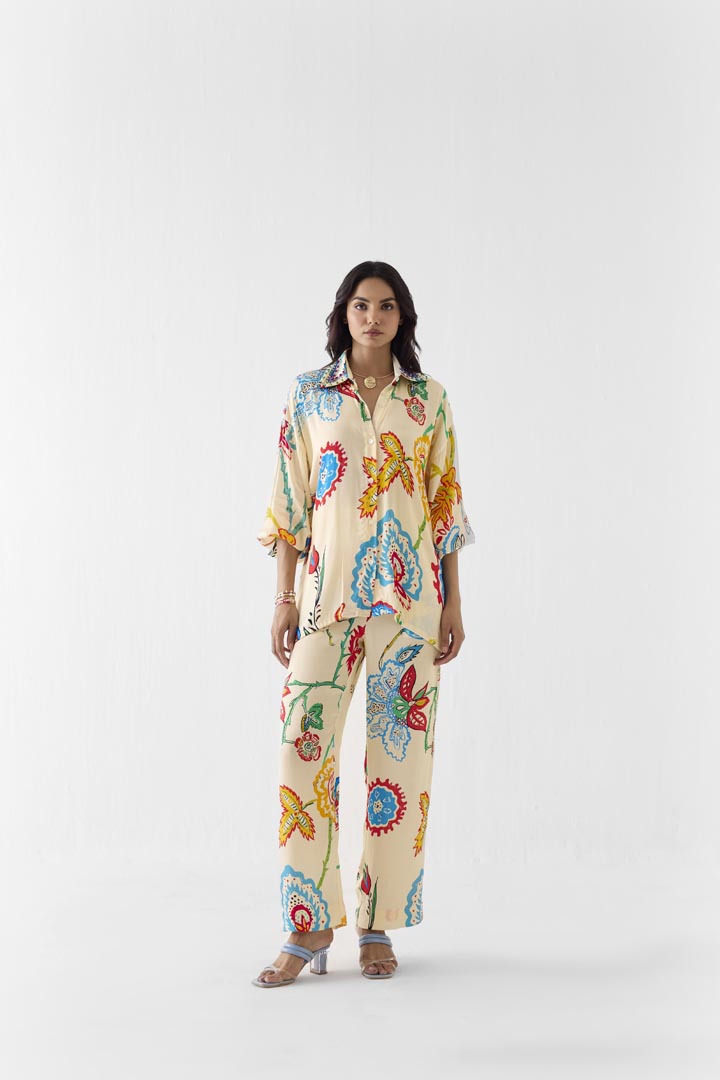 Sanganer Print Vegan Silk Co-ord Set for Chic Occasions