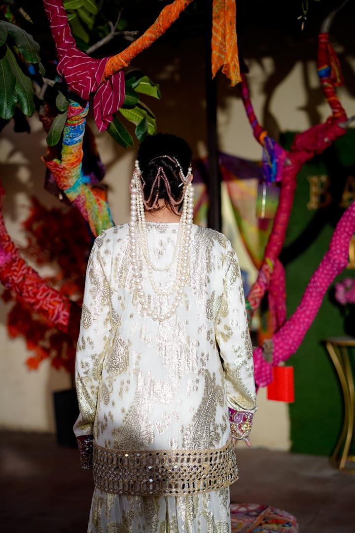 Ishq e Gul Embroidered Ivory Kurta Set with Fluid Palazzo Pants
