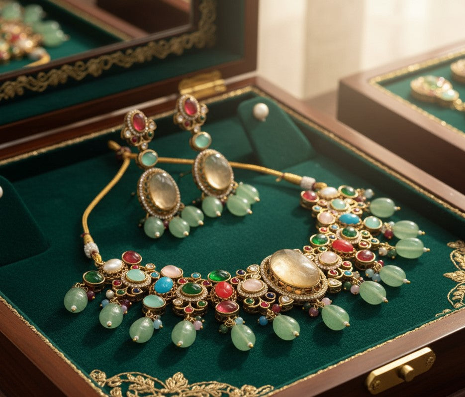 Royal Pearl & Crystal Jewelry Set