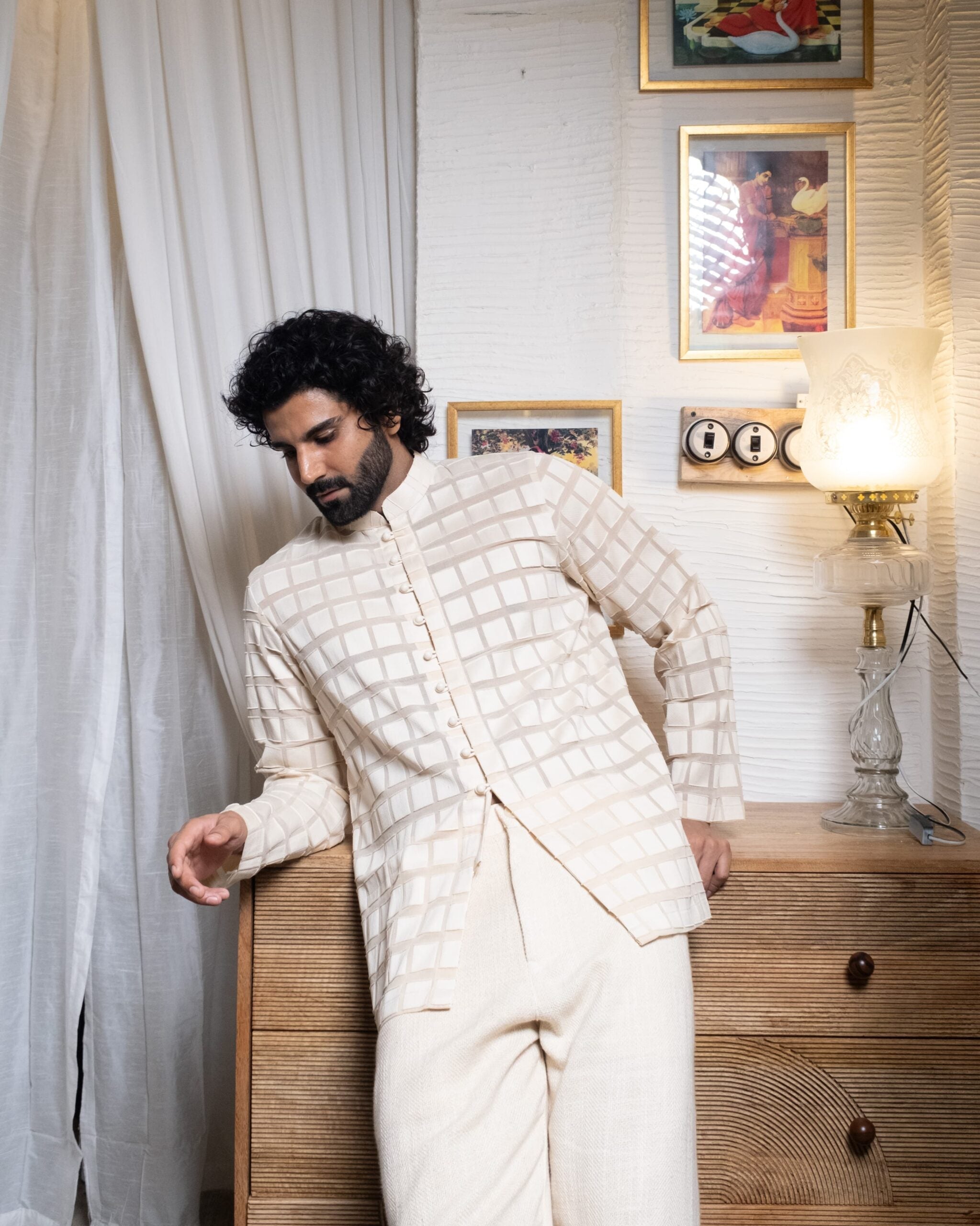 Grid pattern shirt