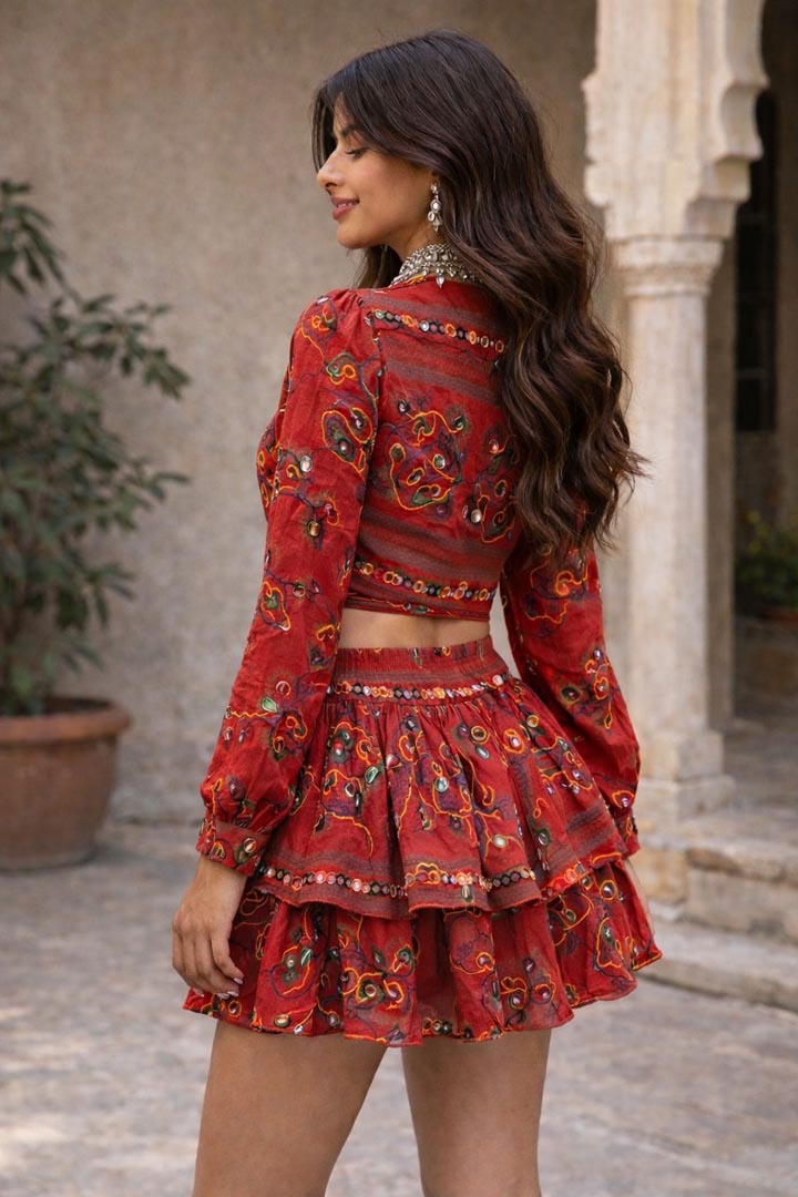 Laal Leher Co-ord Set