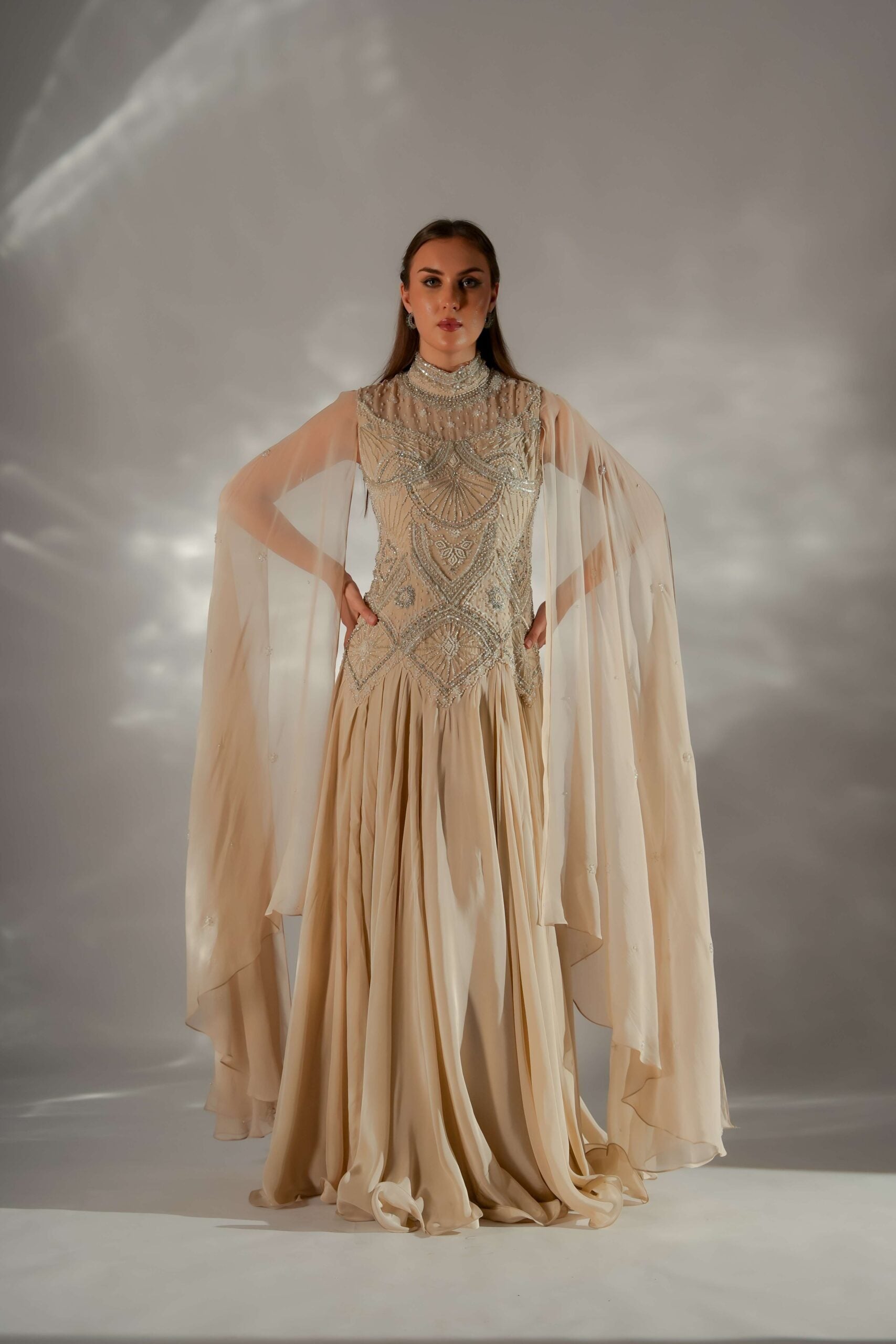 Celeste cape gown
