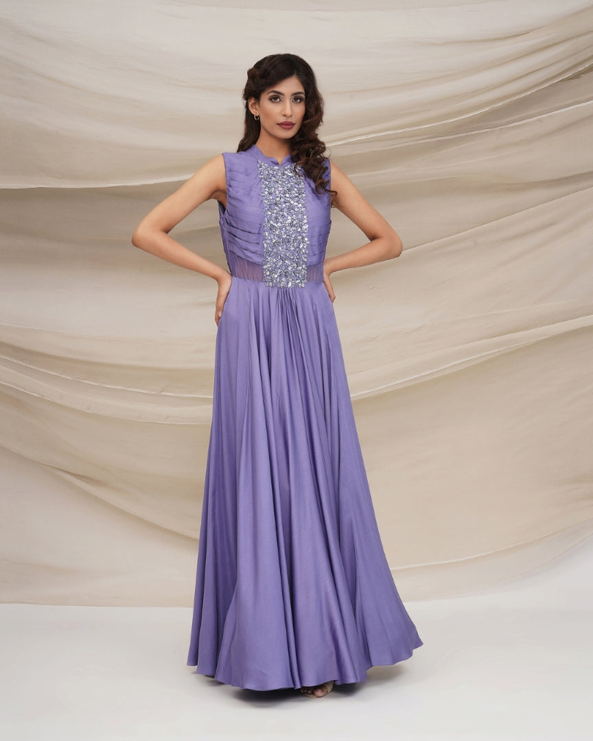 Lavender full skirt gown